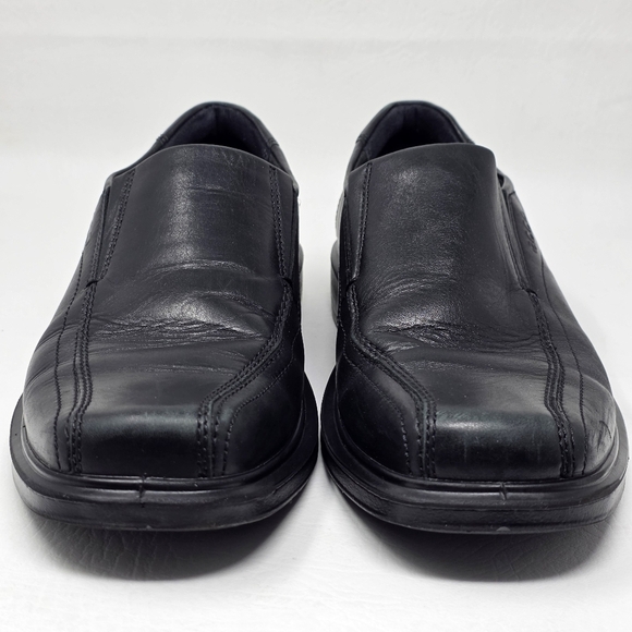Ecco Dress Shoes Men\'s Size 7-7.5 EU 41 Black Helsinki 2.0  Apron Toe Slip On